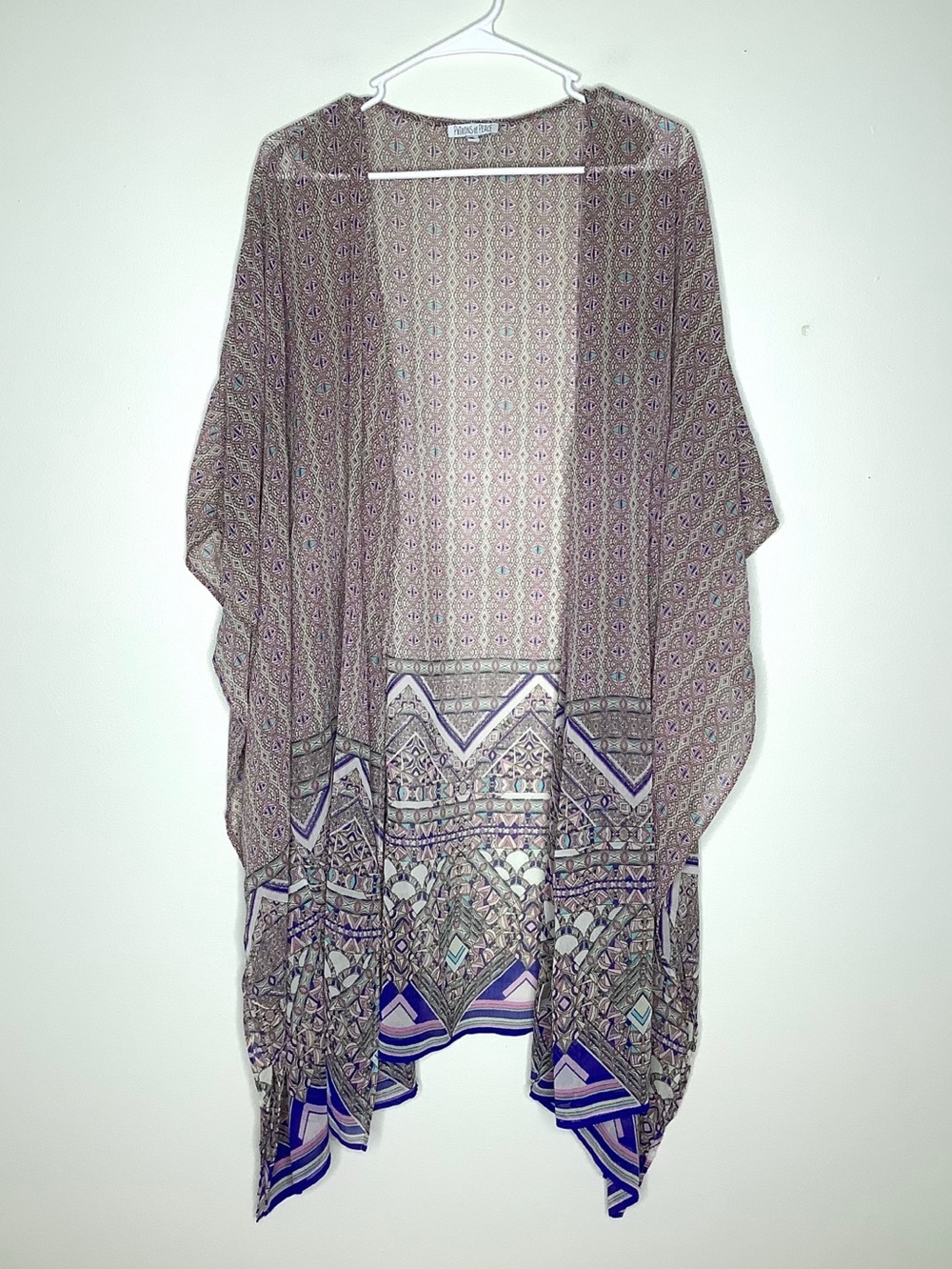 < Patrons of Peace Lightweight Sheer Kimono Cardigan >